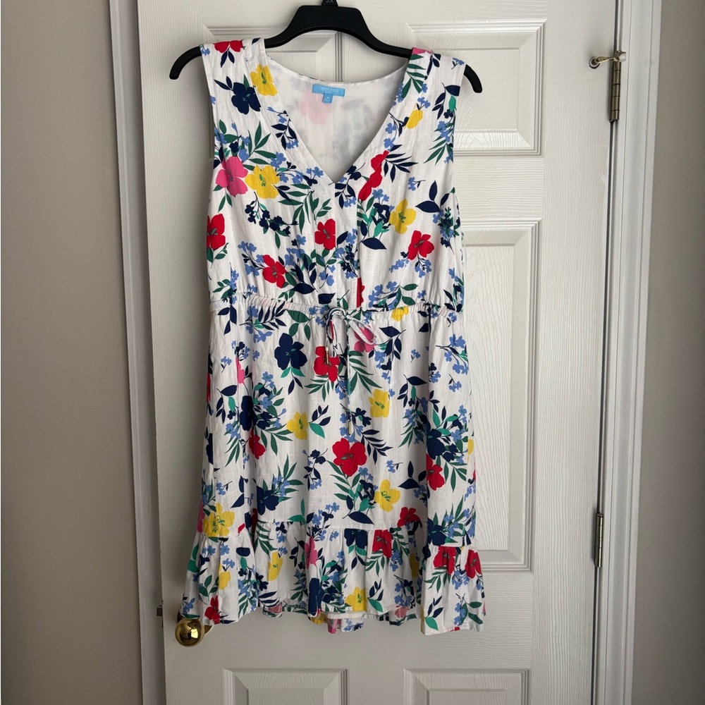 Draper James Floral Mini Dress - White, Red, Blue, Yellow